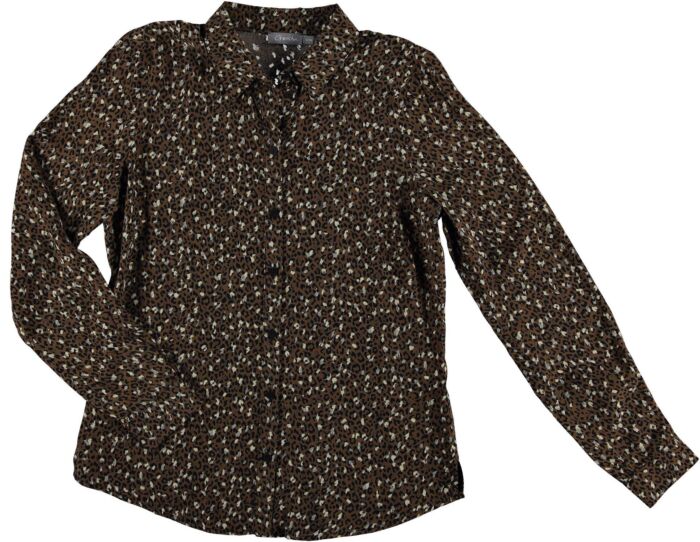 Geisha Blouse minimal leopard 03645 taupe combi