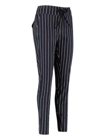 Studio Anneloes Road stripe trousers darkblue/offw