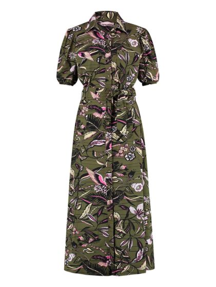 Studio Anneloes Windy botanic dress army/black