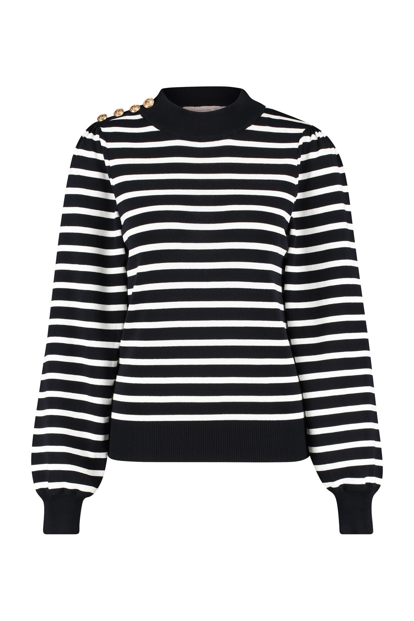 Studio Anneloes Luna stripe pullover darkblue/offw online kopen bij Fier Mode. dark blue