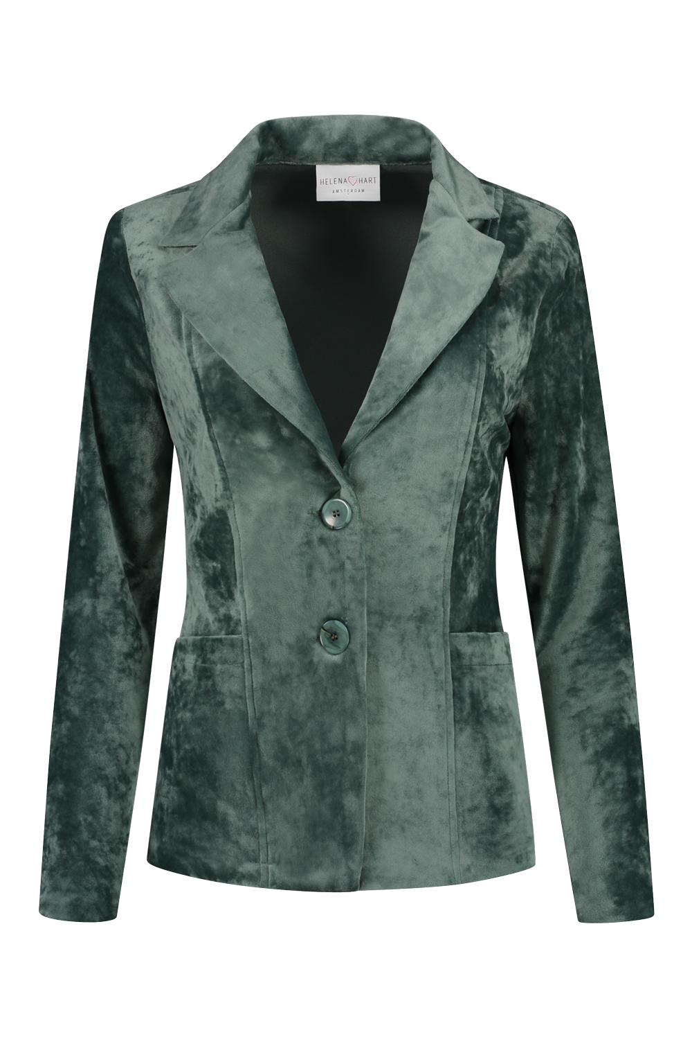 Helena Hart blazer velour emerald online kopen bij Fier Mode. Uni-emerald