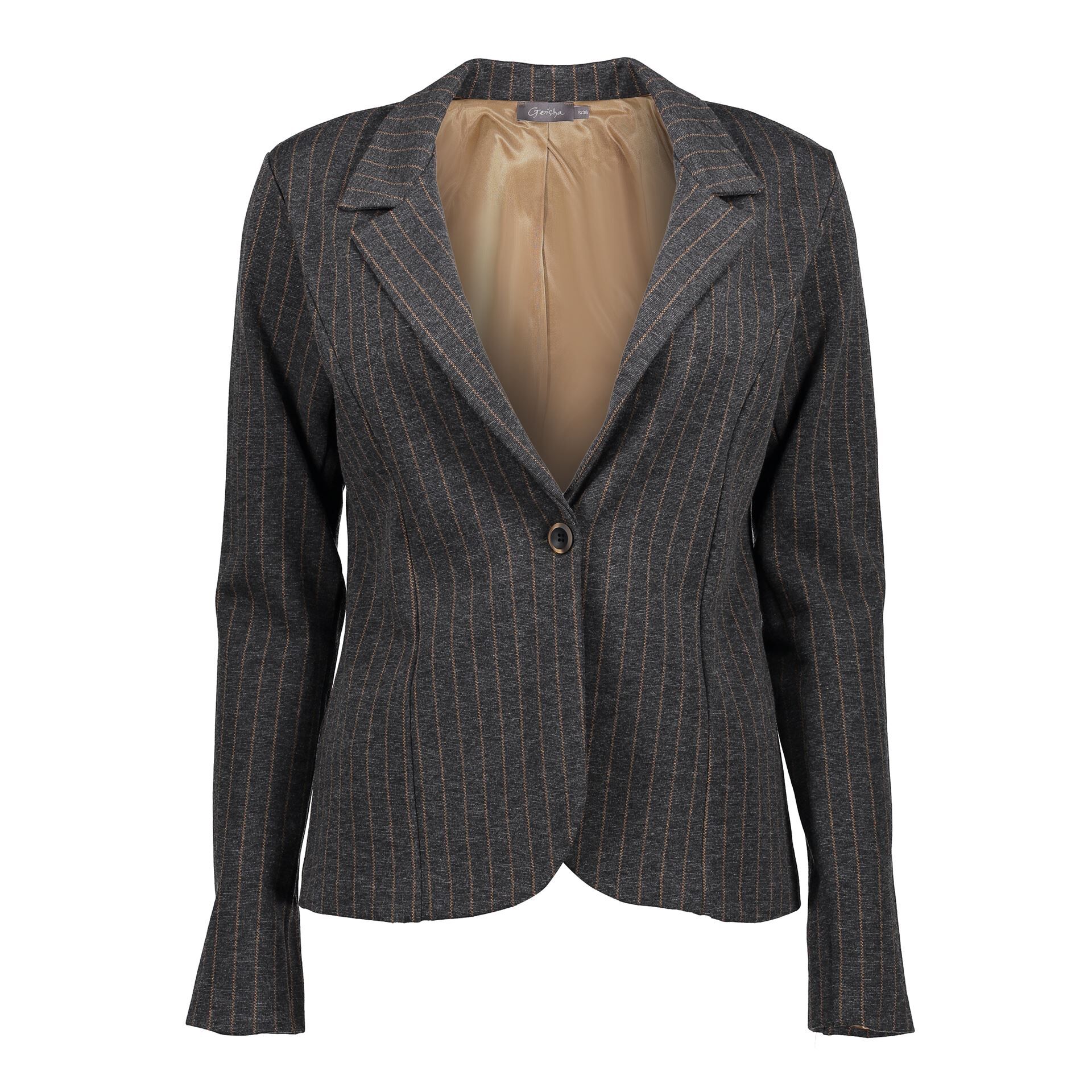 item gitaar roekeloos Geisha Blazer pinstripe 05555 anthracite/cognac online kopen bij Fier Mode.  05555-60-950 anthrac