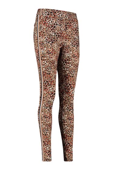 Studio Anneloes - Flo animal trousers black/brique