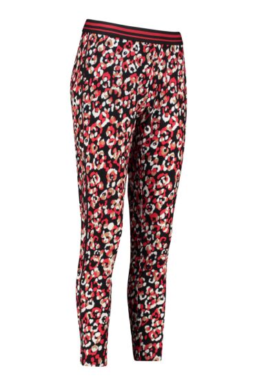 Studio Anneloes - Floor animal trousers red/black