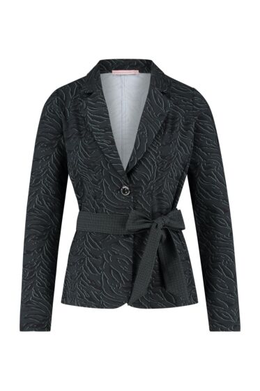 Studio Anneloes - Tesk animal blazer black/dark gr