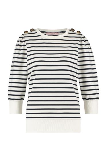 Studio Anneloes Maura stripe sweater white/darkblu