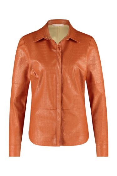 Studio Anneloes Ellis croco leather blouse abricot