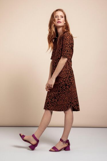 Studio Anneloes Stella animal dress cinnamon/black