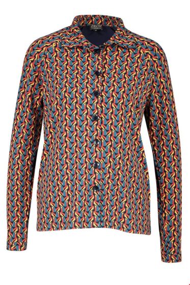 Zilch blouse evi15.039p graphic petrol