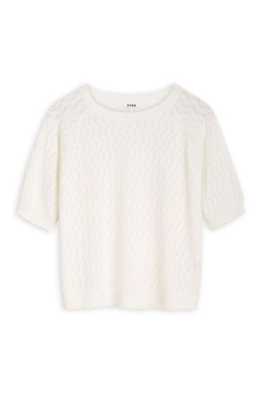 Kyra pullover Philou knit ajour warm white