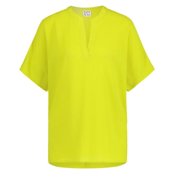 Kyra & Ko blouse solid crepe limegreen