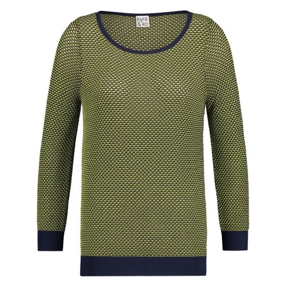 Kyra & Ko pullover bi-color ajour blue iris