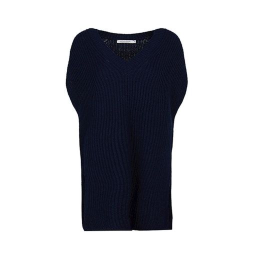 Summum Sleeveless V-neck sweater 7S5614 navy